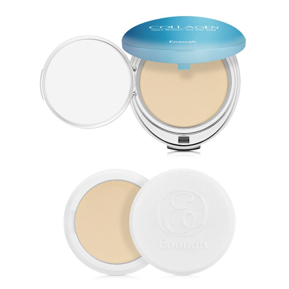 Enough Collagen twoway cake (including Refill) #21,Увлажняющая коллагеновая пудра со сменным блоком №21 13г+13г (до 27.06.27)