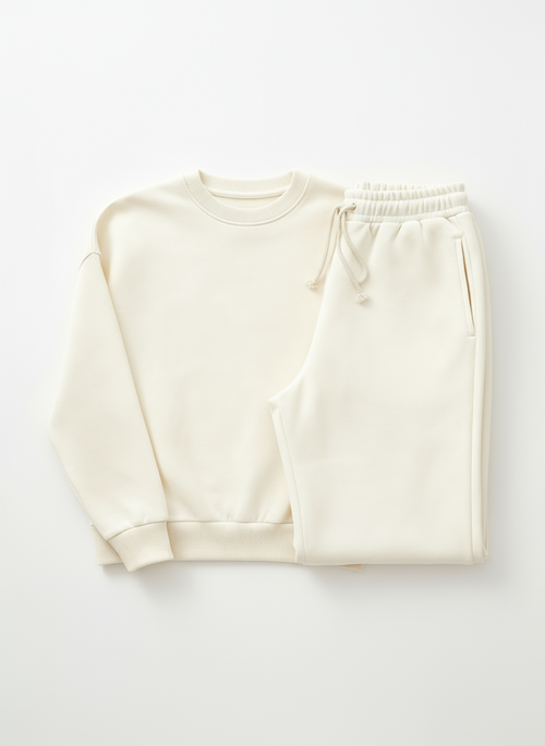 Набор из молочных брюк и свитшота с начесом