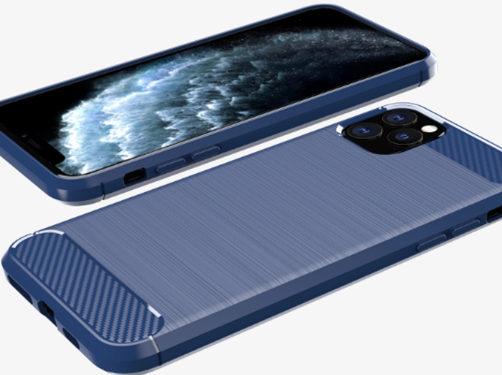 Чехол для iPhone 11 Pro Max цвет Blue (синий), серия Carbon от Caseport