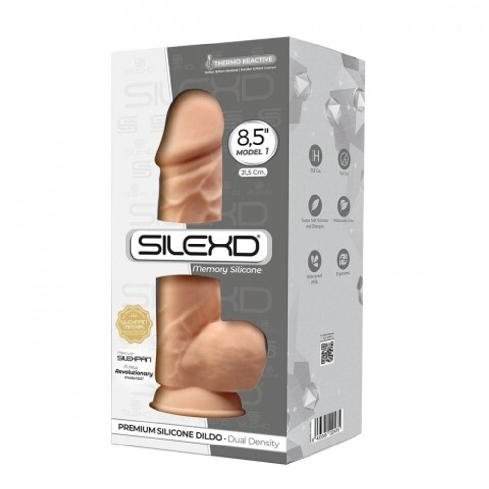 Реалистичный фаллоимитатор SilexD Model 1 (21,5×5,1 см) светло-бежевый с двойной плотностью