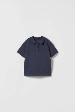 ZARA БАЗОВОЕ ПОЛО, МОРСКОЙ СИНИЙ