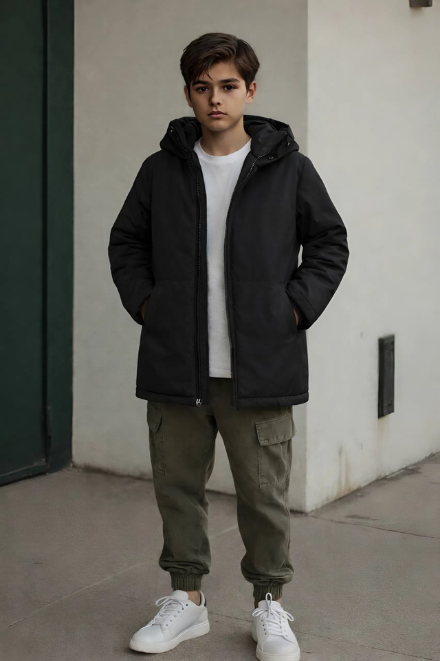 Парка демисезонная для мальчика "HN-10" черный