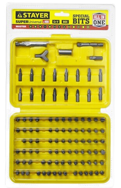 STAYER Super Universal, 100 шт, набор бит (2604-H100)