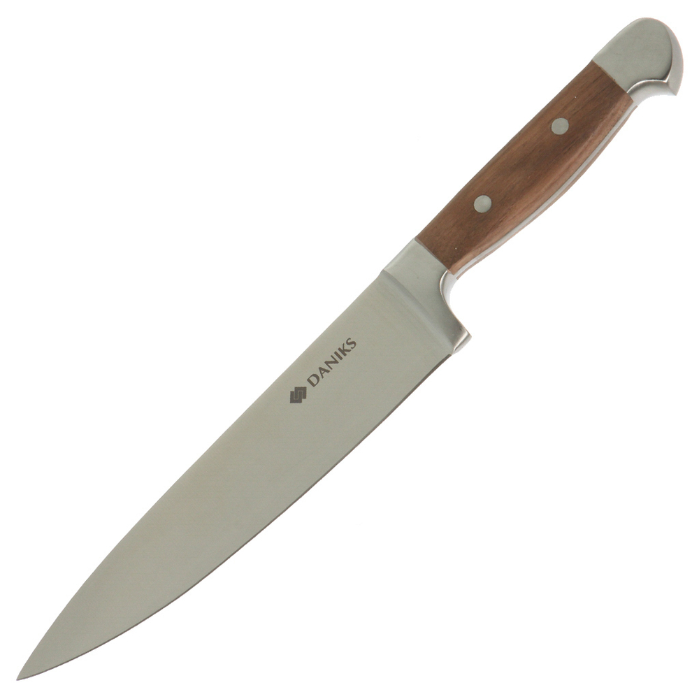 Нож кухонный Daniks, Confidence, шеф-нож, нерж сталь, 20 см, рук дерев, S-K43304-02
