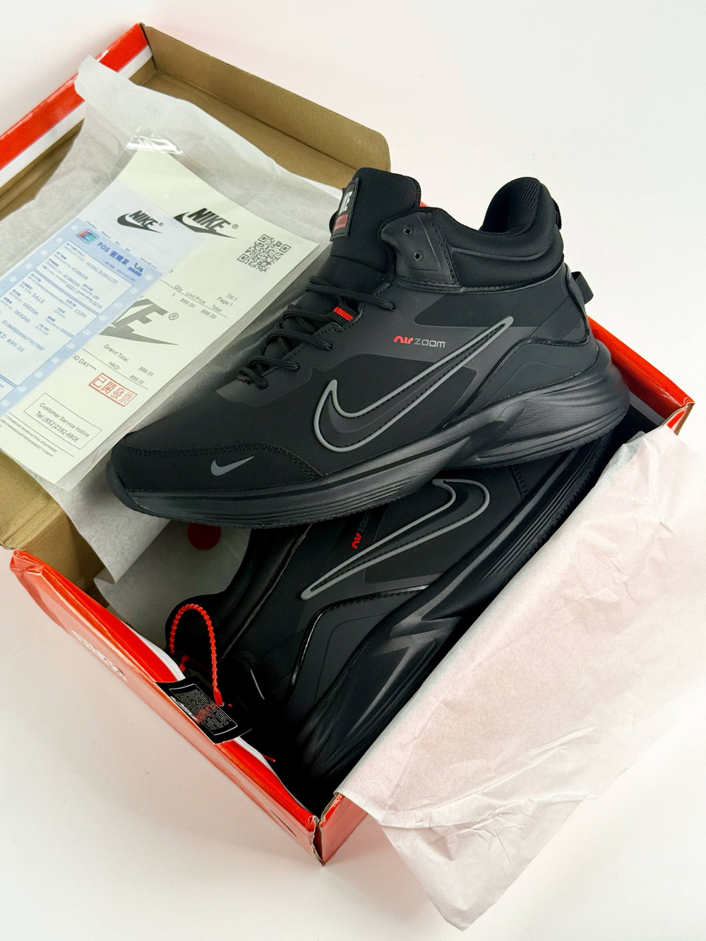 Кроссовки Nike с мехом #B71 (черн.)