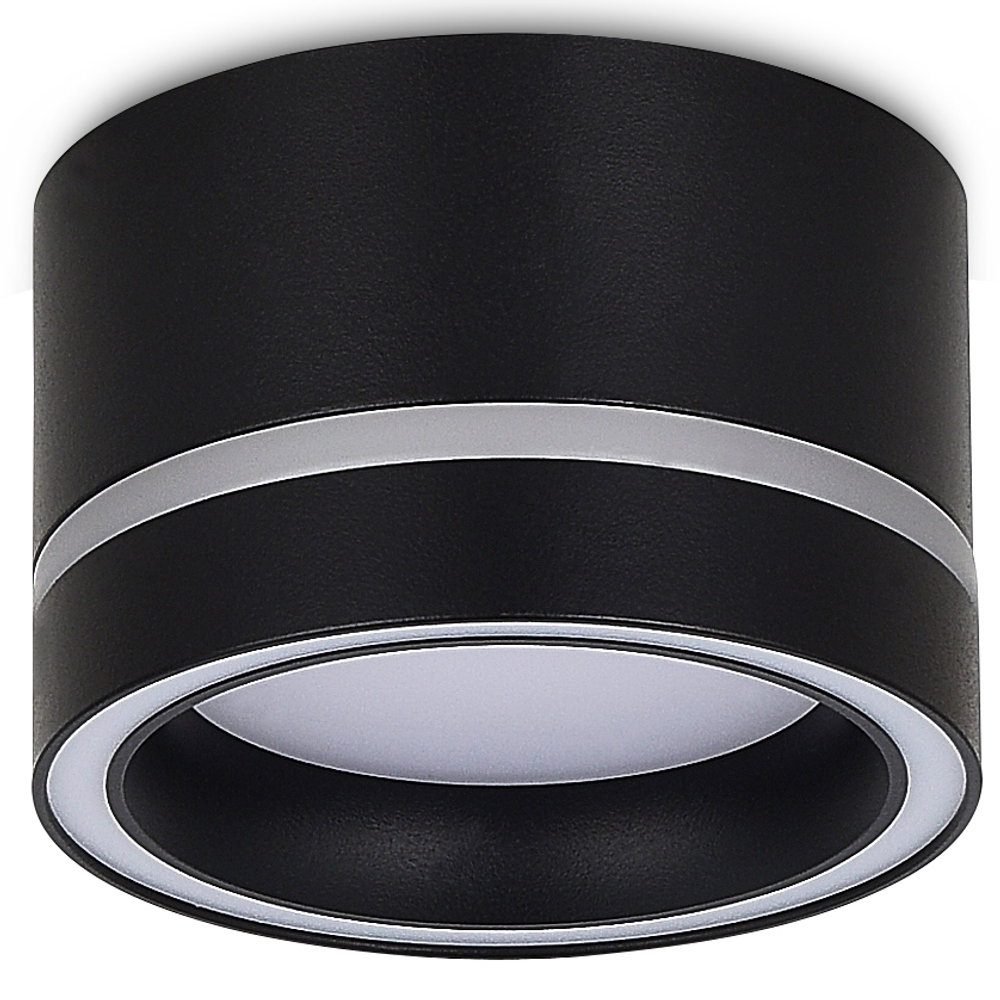 Светильник накладной,  GX53,  D85xH55мм,  IP20,  черный,  без лампы