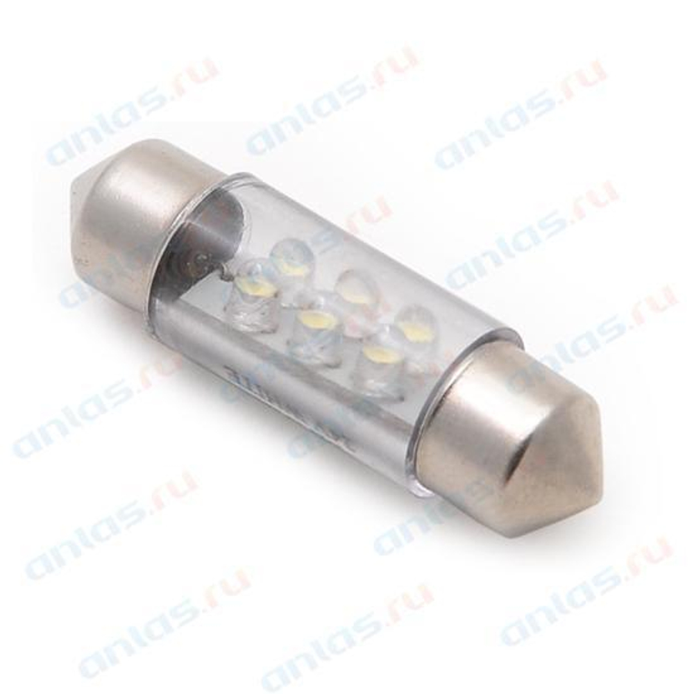 Лампа светодиодная 24V 10W салонный 36 мм белый 4 SMD Маяк 10 шт.
