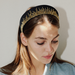 Кокошник с золотым стеклярусом