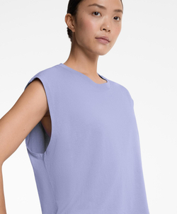 Oysho Топ без рукавов из смесового хлопка, лавандовый