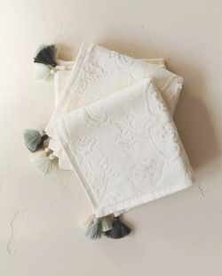 Zara Home - Набор полотенец для рук с бахромой (комплект из 3 предметов)), бежевый, 30х30 см