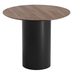 Стол обеденный Type D 90 см основание D 39 см (орех/черный)