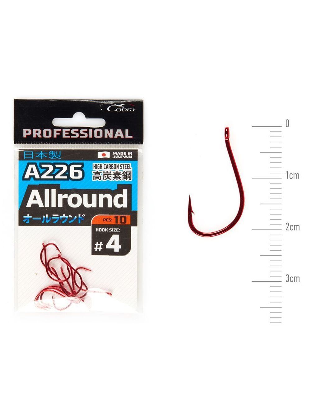 Крючки Cobra Pro AIIROUND серии A226 размер 004 (5упк.по 10шт.)