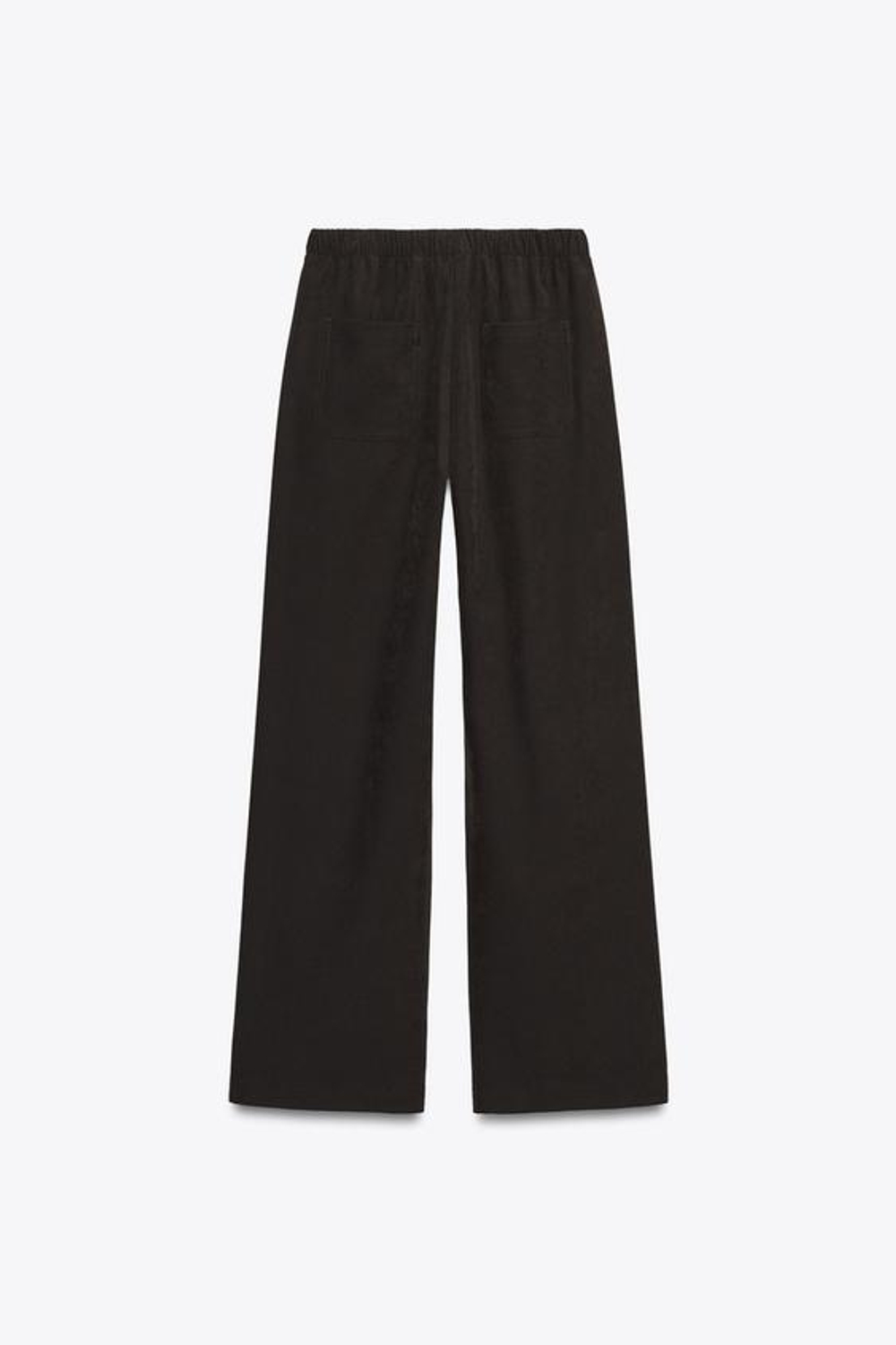 ZARA БРЮКИ WIDE LEG, ТЕМНО-КОРИЧНЕВЫЙ