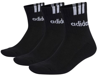 Теннисные носки Adidas 3-Stripes Linear Half Crew Cushioned 3P - черный/белый
