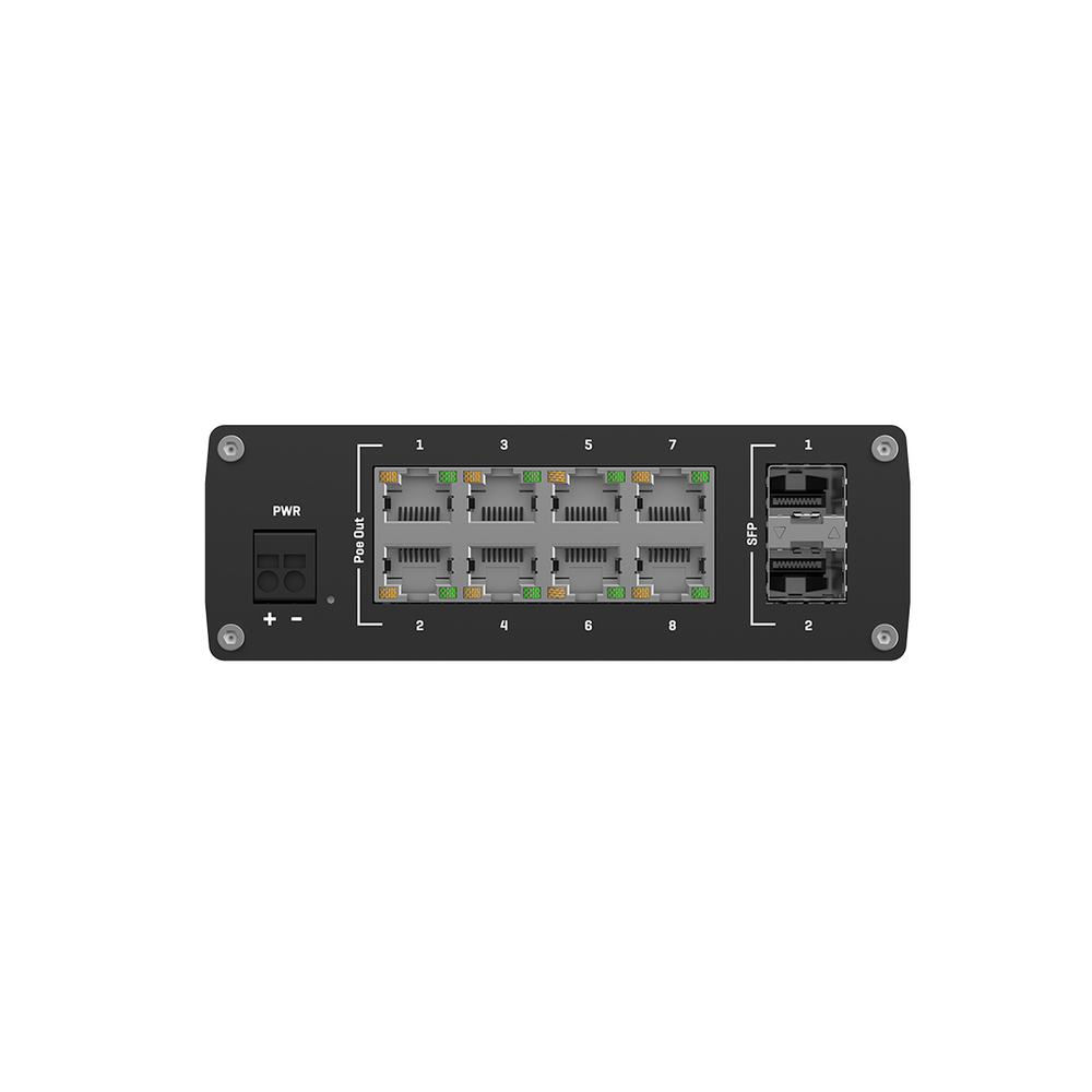 Сетевой шлюз Teltonika (КОММУТАТОР) TSW200 POE+ SWITCH 8 GBE, 2SFP,2 SFP PORTS