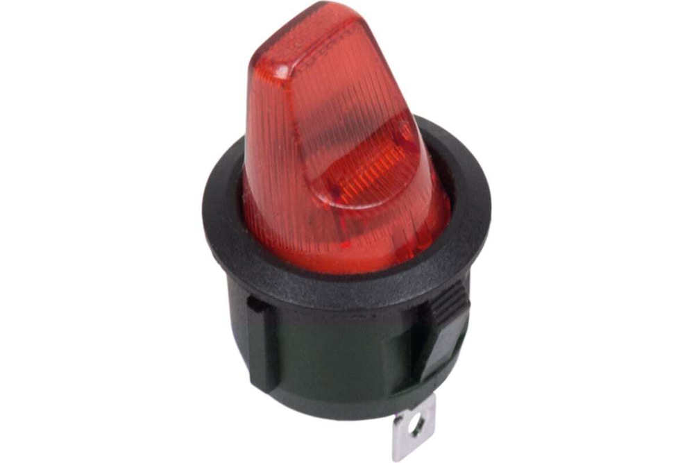 Клавишный выключатель REXANT круглый 12V 16А (3с) ON-OFF красный с подсветкой (RWB-224, SС-214) 36-2590