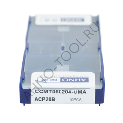 Пластина твердосплавная ISO CCMT060204-UMA ACP20B AHNO по стали, получистовая