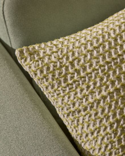 Чехол на подушку Lunira с зеленой вафельной структурой 50 x 50 см