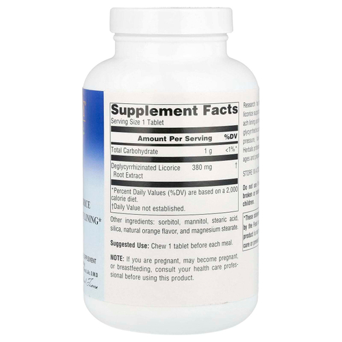 Planetary Herbals, DGL, 380 мг, 200 жевательных таблеток