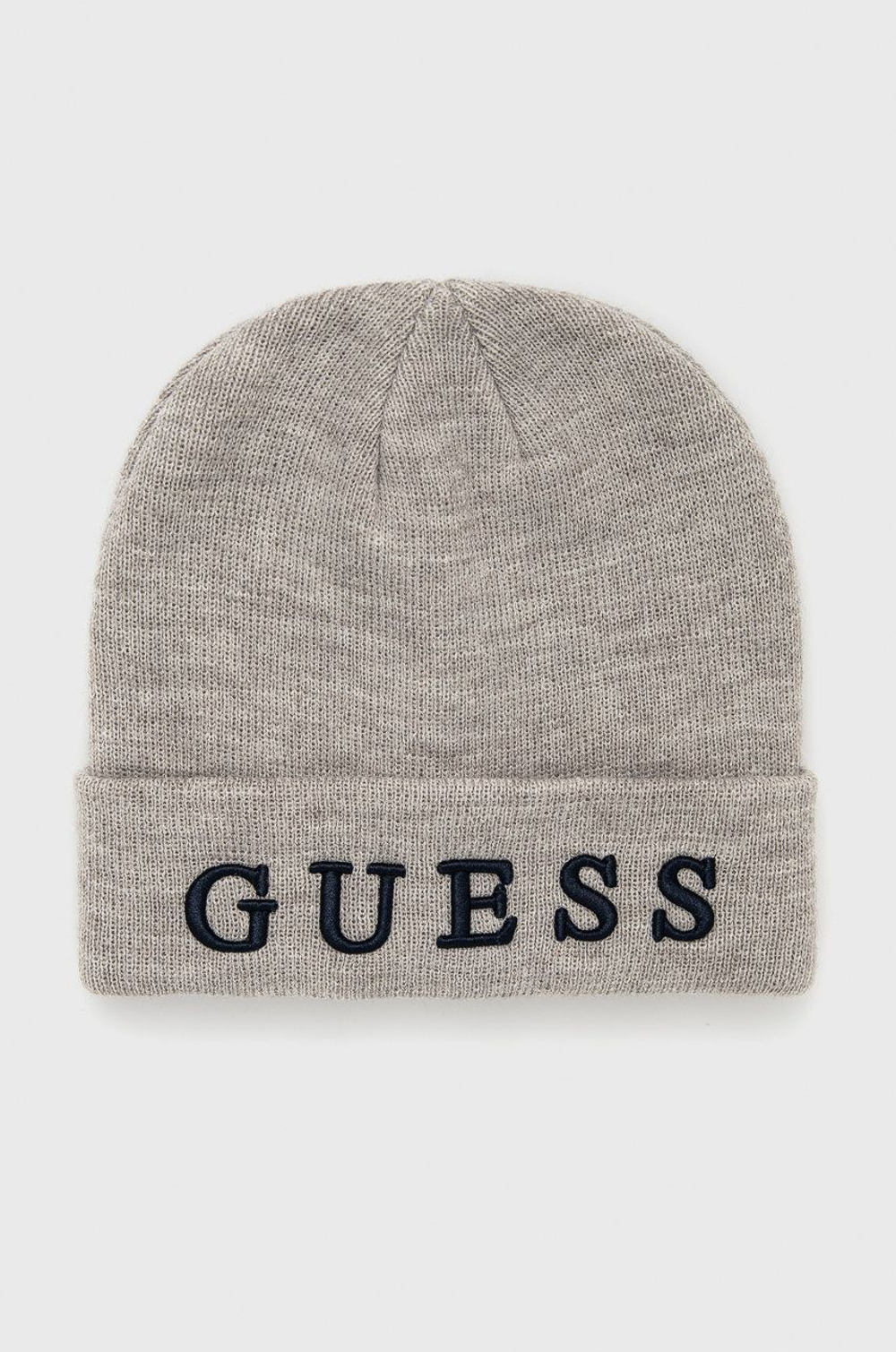 Шапка GUESS Серый меланж/Вышивка: темно-синие буквы GUESS *
