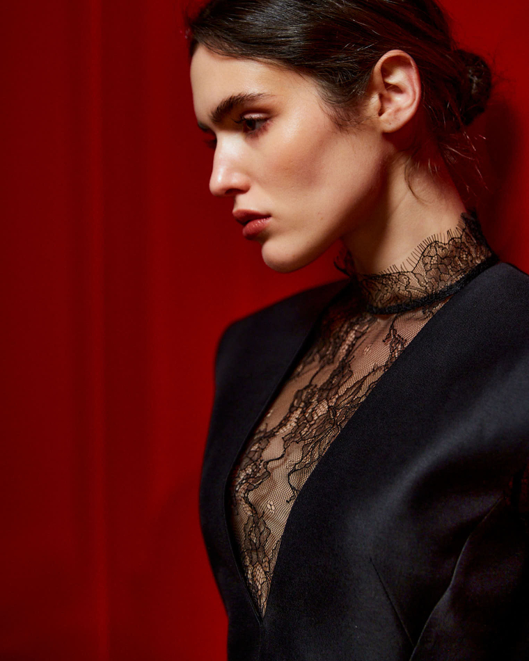 Платье из шелка и шерсти Диор с формодержащими бедрами черный