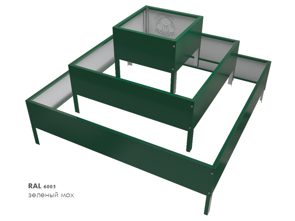 Клумба квадратная оцинкованная 3 яруса