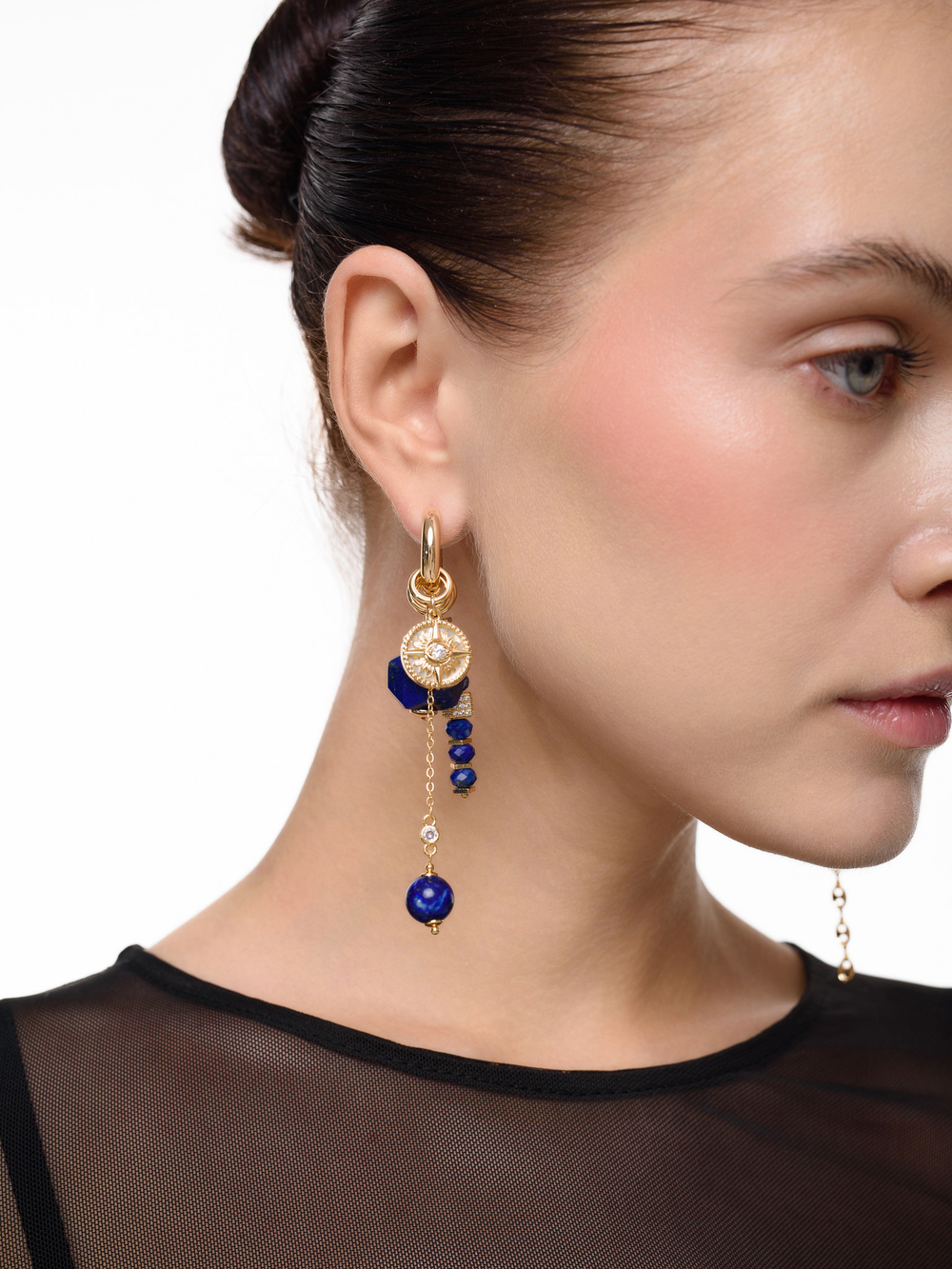 Серьги "Gess mini lazurite" Gold