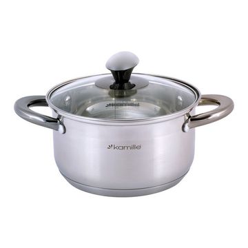 Кастрюля 2 л. из нержавеющей стали Kamille KM-4921 с черными ручками