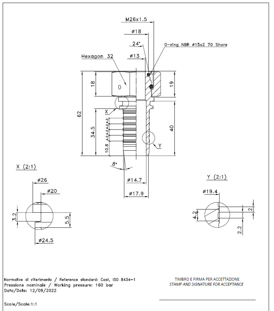 Фитинг DN 20 DKO-L (Г) 26x1.5 18 CAST