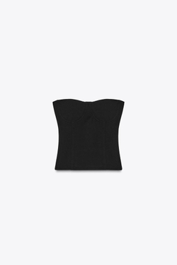 ZARA ТОП БАНДО ИЗ ПОЛИАМИДА, ЧЕРНЫЙ