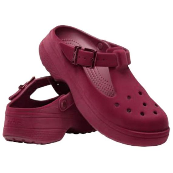 Crocs Classic Mary Jane Velvet Clog 'Deep Red'