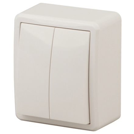 Выключатель ЭРА Эксперт 11-1204-02 двойной 10АХ-250В IP20 ОУ слоновая кость