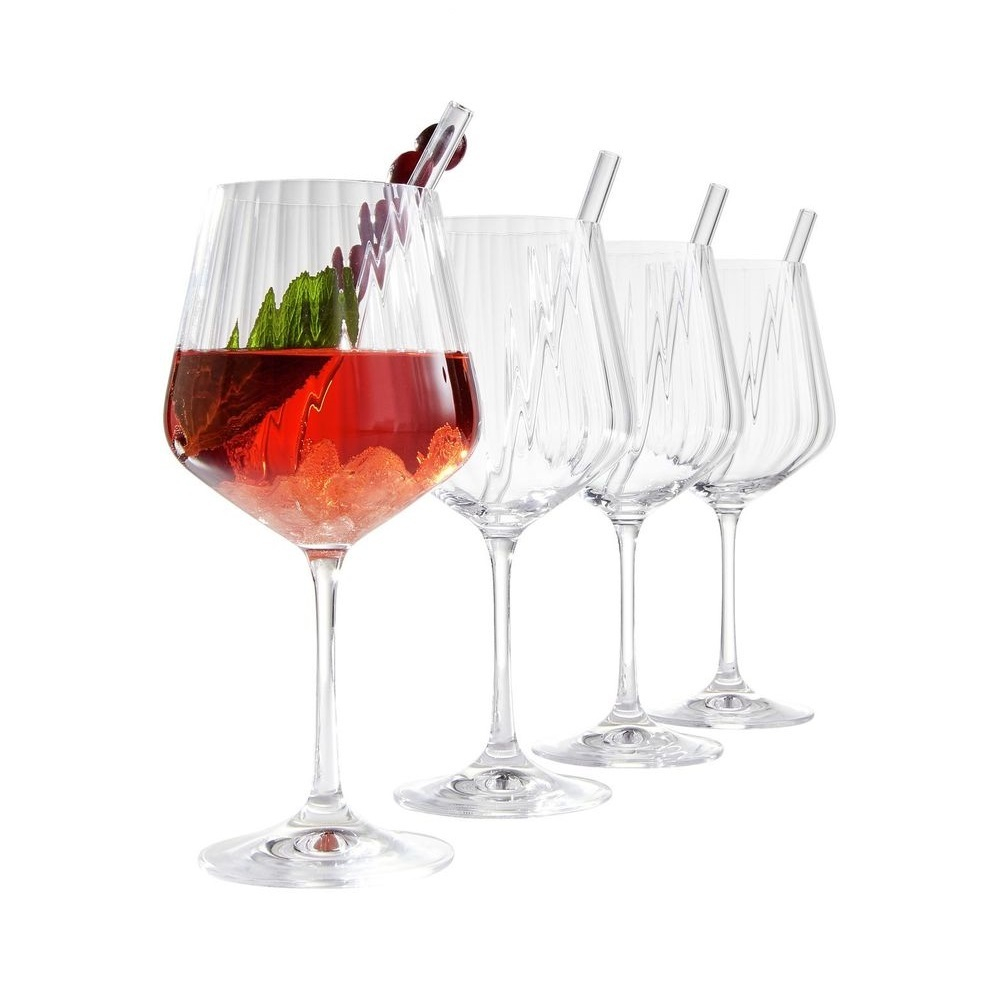 Набор бокалов для коктейля Gin & Tonic, 640 мл., со стеклянными трубочками и щеточкой, 9 предметов, Tastes Good, Nachtmann (103143)