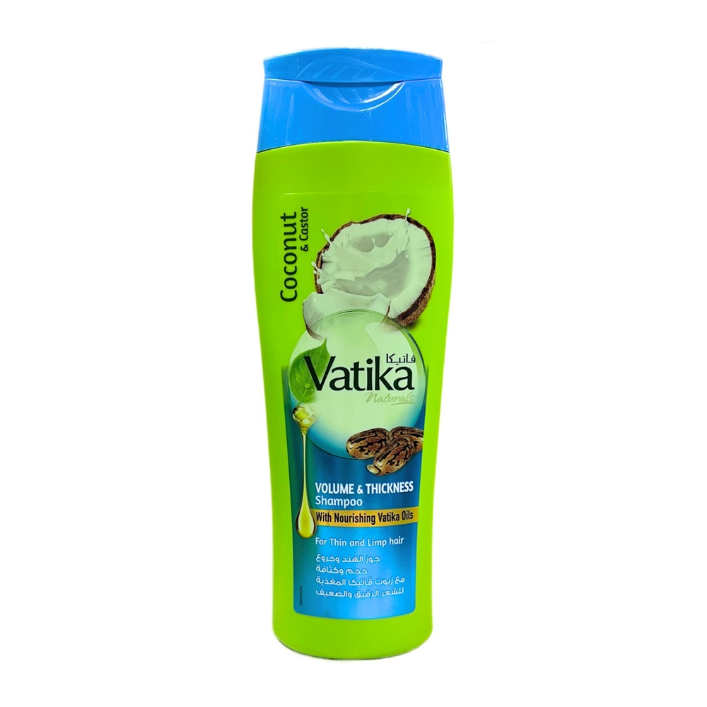 Шампунь Dabur Vatika Coconut, Castor, Henna Volume and Thickness Дабур Ватика Кокос, кастор, хна Объем и толщина волос, укрепление и питание 200 мл