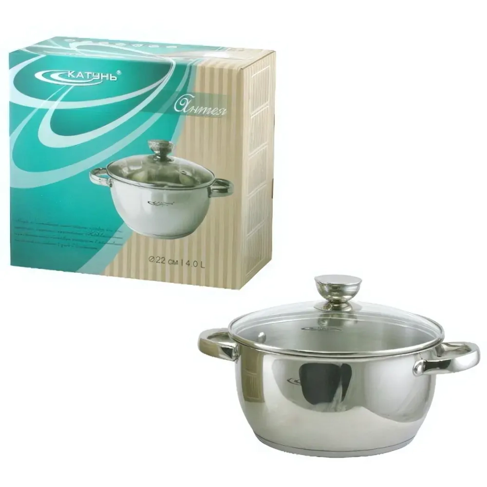 Кастрюля из нержавеющей стали 4л «Антея» Катунь