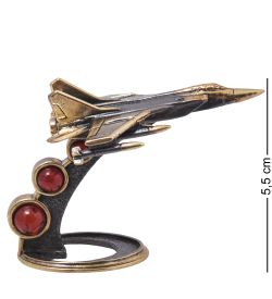 AM-4086 Фигурка «Самолет Истребитель МиГ-31» (латунь, янтарь)