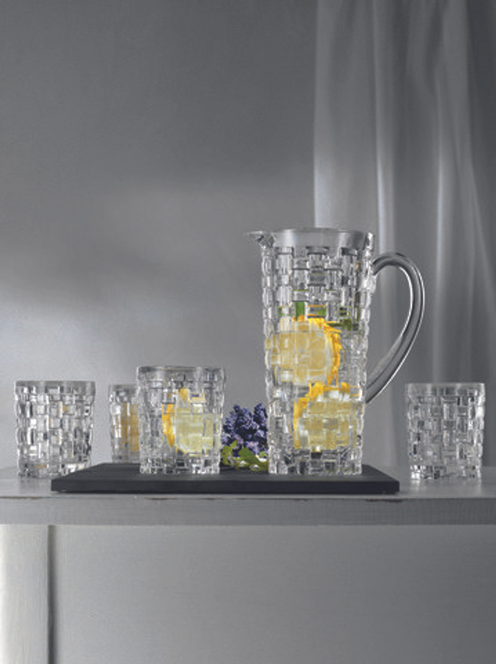 BOSSA NOVA - Набор 5 предметов графин + 4 стакана для виски стекло (set 5 pcs)