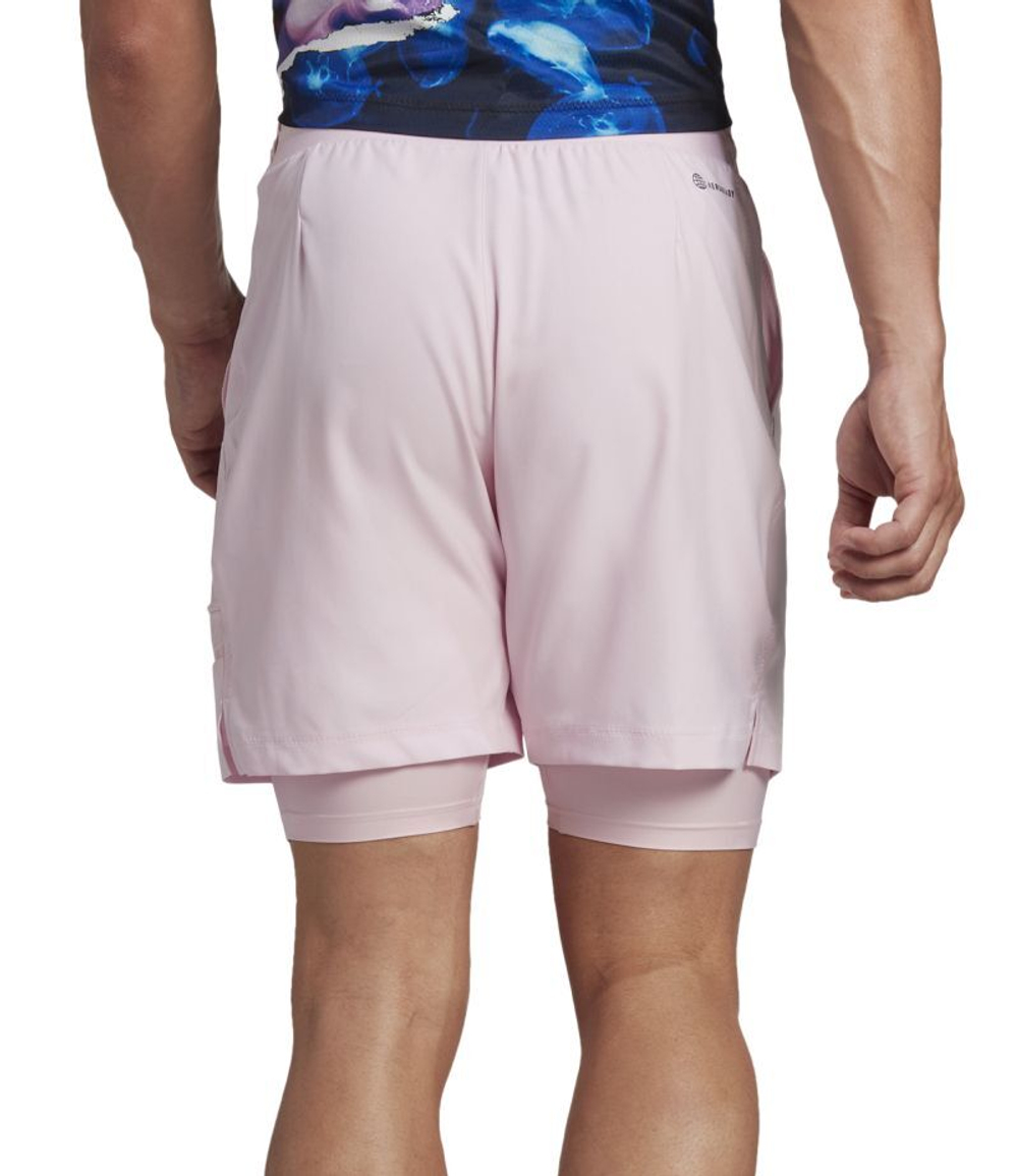 Мужские теннисные шорты Adidas US Series 2in1 7" - clear pink