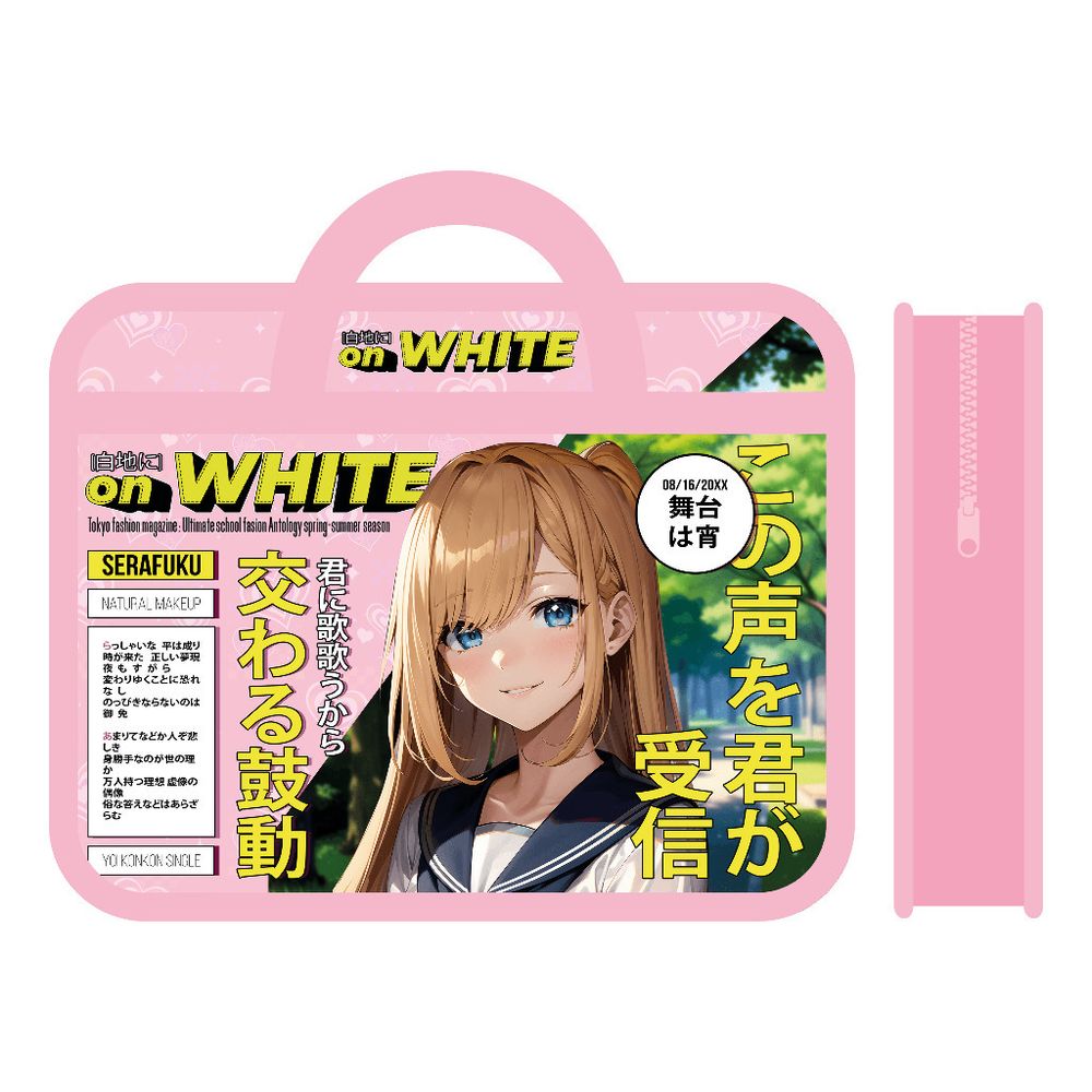 Папка-сумка А4 на молнии с ручками ПЧЕЛКА Школьница аниме 2024 (ПМ-А4-25)