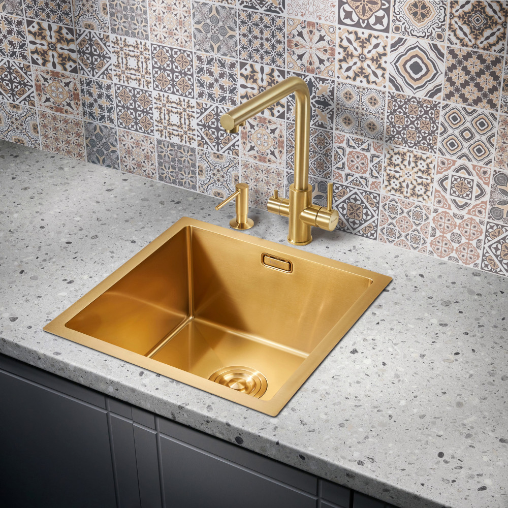 Мойка для кухни MILACIO Denia 44 Steel MC.77438 золото