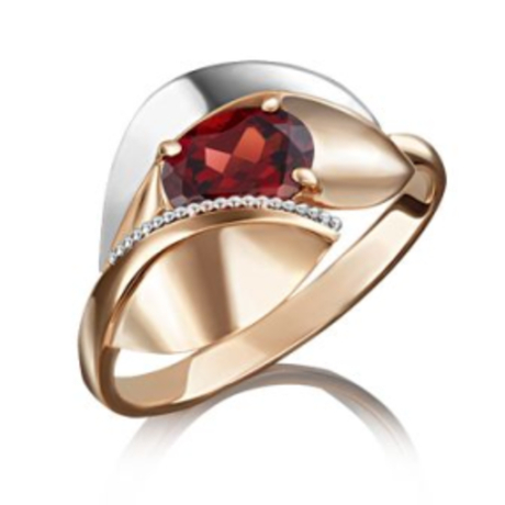 Кольцо из золота с гранатами