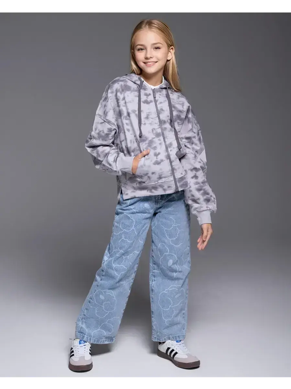 Худи для девочки на молнии в школу