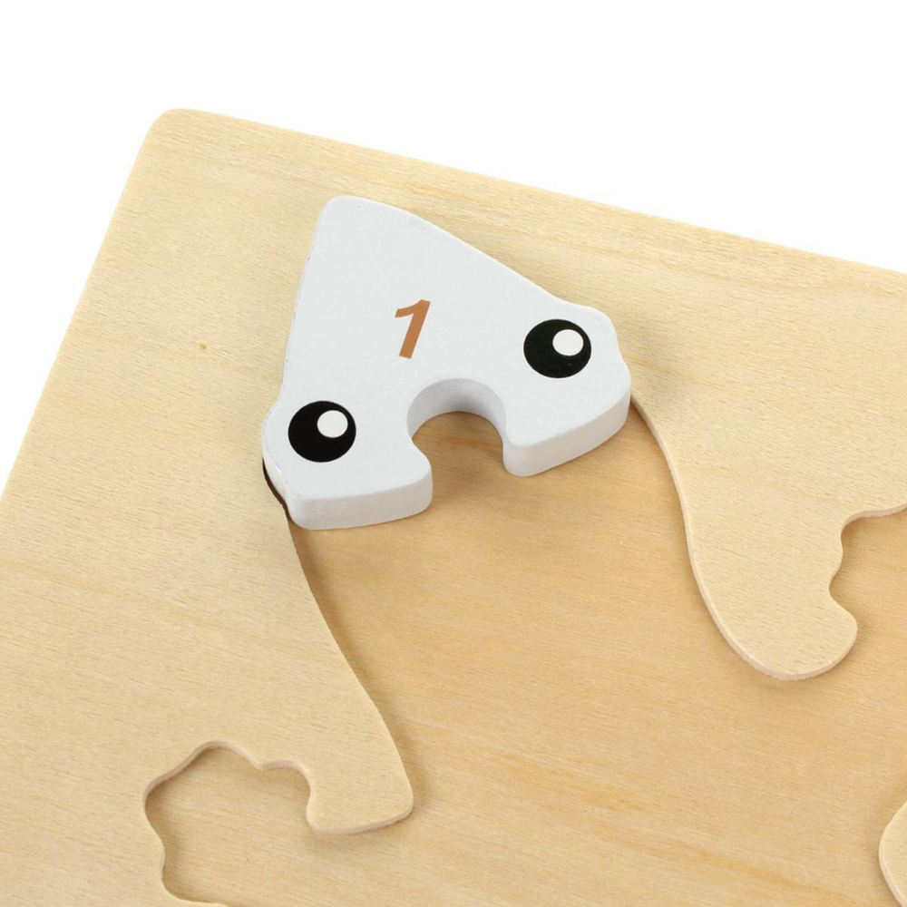 Развивающая игрушка деревянная Пазл-вкладыш по номерам Ящерица, C-41805