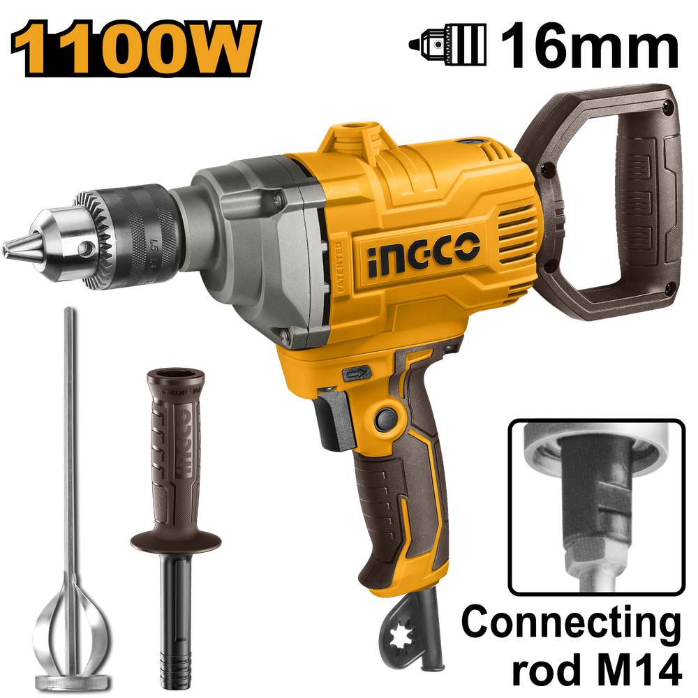 Дрель-миксер строительный INGCO MX11008 INDUSTRIAL 1100 Вт