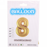 Шар фольгированный 45 см “Цифра 8” (золото)