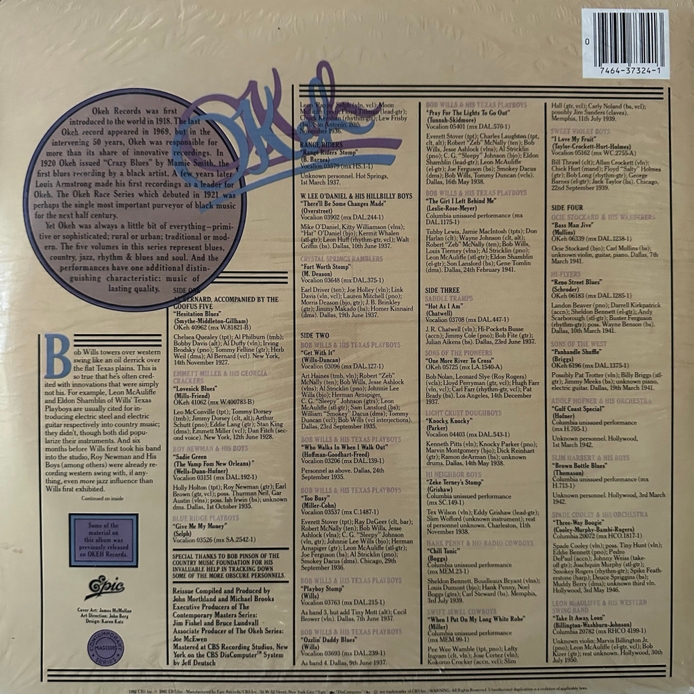Сборник Okeh Western Swing 2LP (США 1982г.)