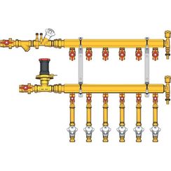 Узел коллекторный Giacomini отопления этажный, подключение тип B3 11/4 x 1/2 / 10, GE553Y250