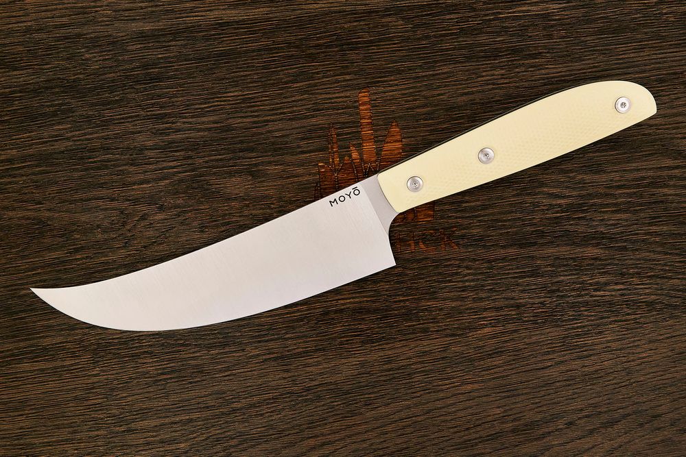 Нож кухонный MOYO Геликон пчак 175мм, сталь AR-RPM9, рукоять G10-extra слоновая кость
