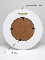 Картина на натуральном холсте в круглой деревянной раме "Морская черепаха"