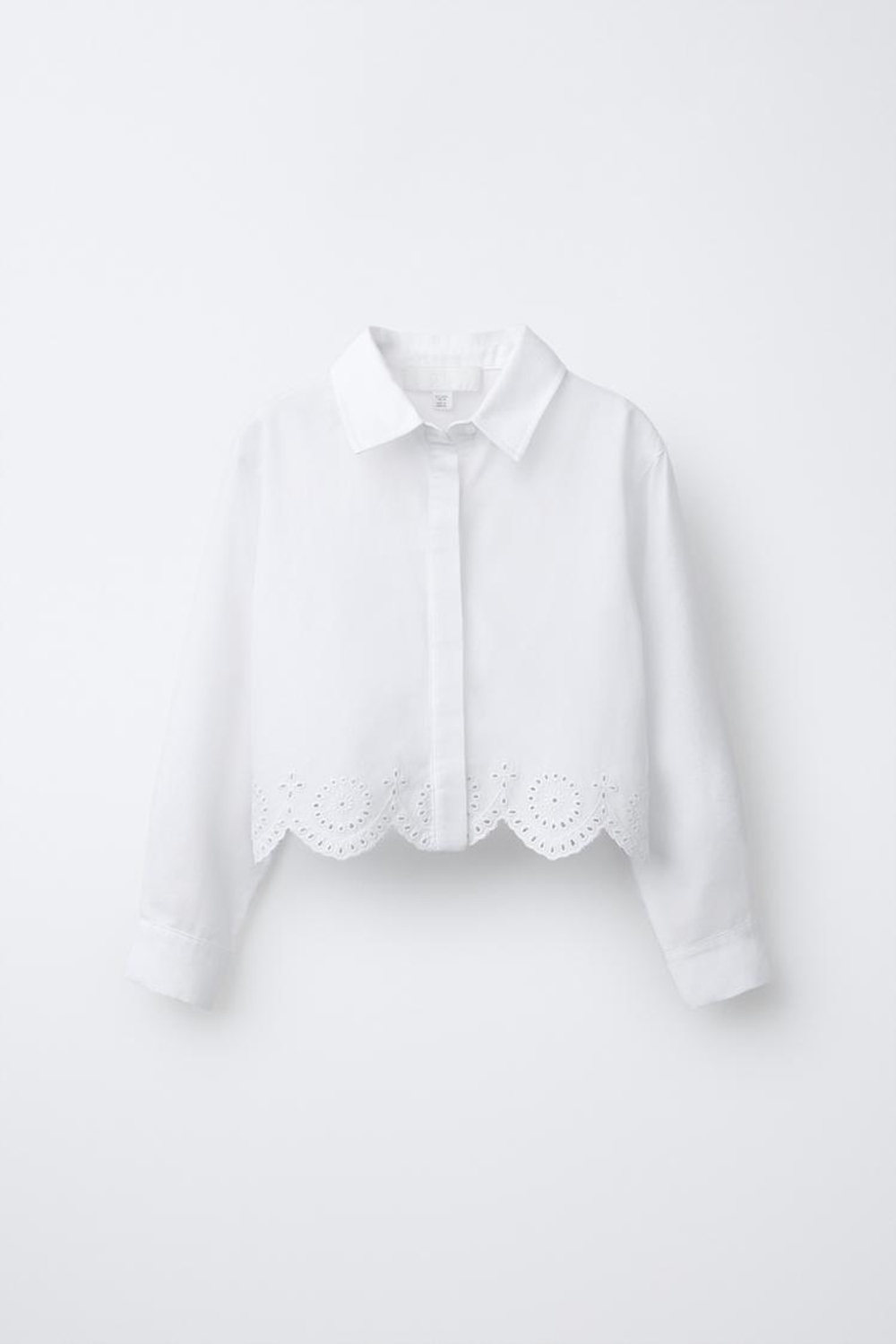 ZARA УКОРОЧЕННАЯ РУБАШКА SCHIFFLY, ЖЕЛТОВАТО-БЕЛЫЙ